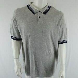 Velvet by Graham & Spencer Short Sleeve Polo Shirt Mens XXL 2XL Gray Retail $158